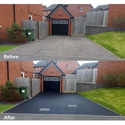 Flag Heavy Duty Anti-Slip Floor Paint on a driveway before & after