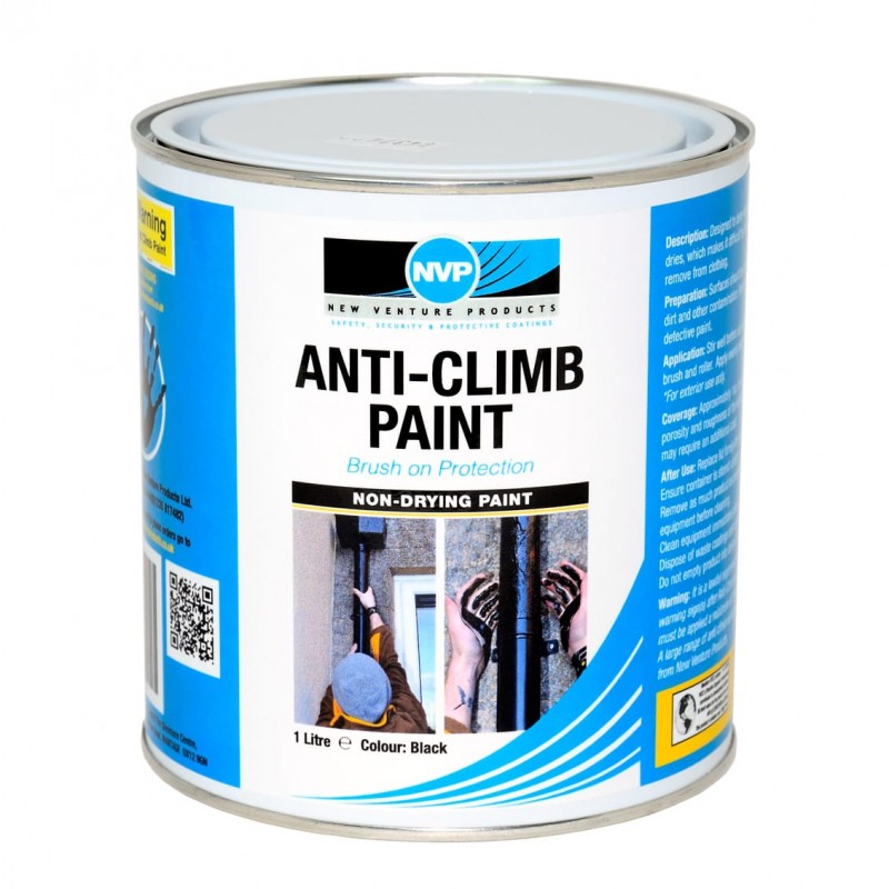 Anti Climb Paint (Anti-Vandal & Anti-Intruder) - 1 litre Black Anti Climb Paint (Anti-Vandal & Anti-Intruder) - 1 litre Black