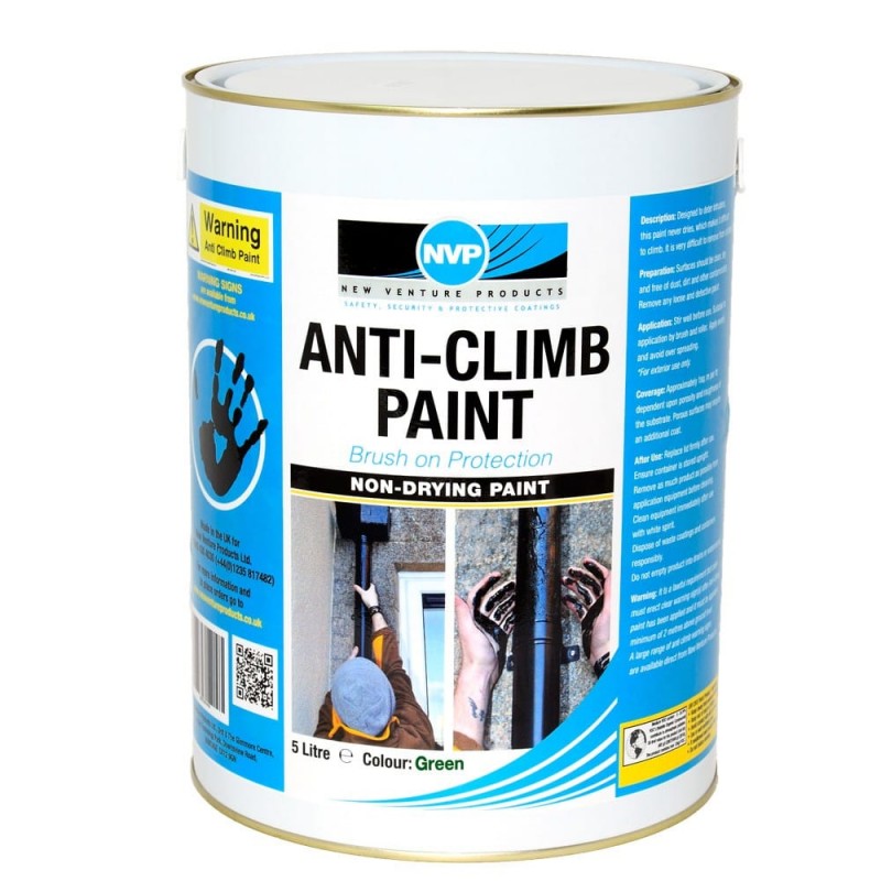 Anti Climb Paint (Anti-Vandal & Anti-Intruder) - 5 litres Green Anti Climb Paint (Anti-Vandal & Anti-Intruder) - 5 litres Green
